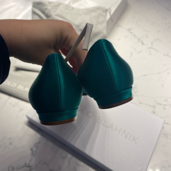 Manolo Blahnik Hangisi flats in green. Size 38 7.5 US. New/unworn. Authentic - Picture 5 of 8